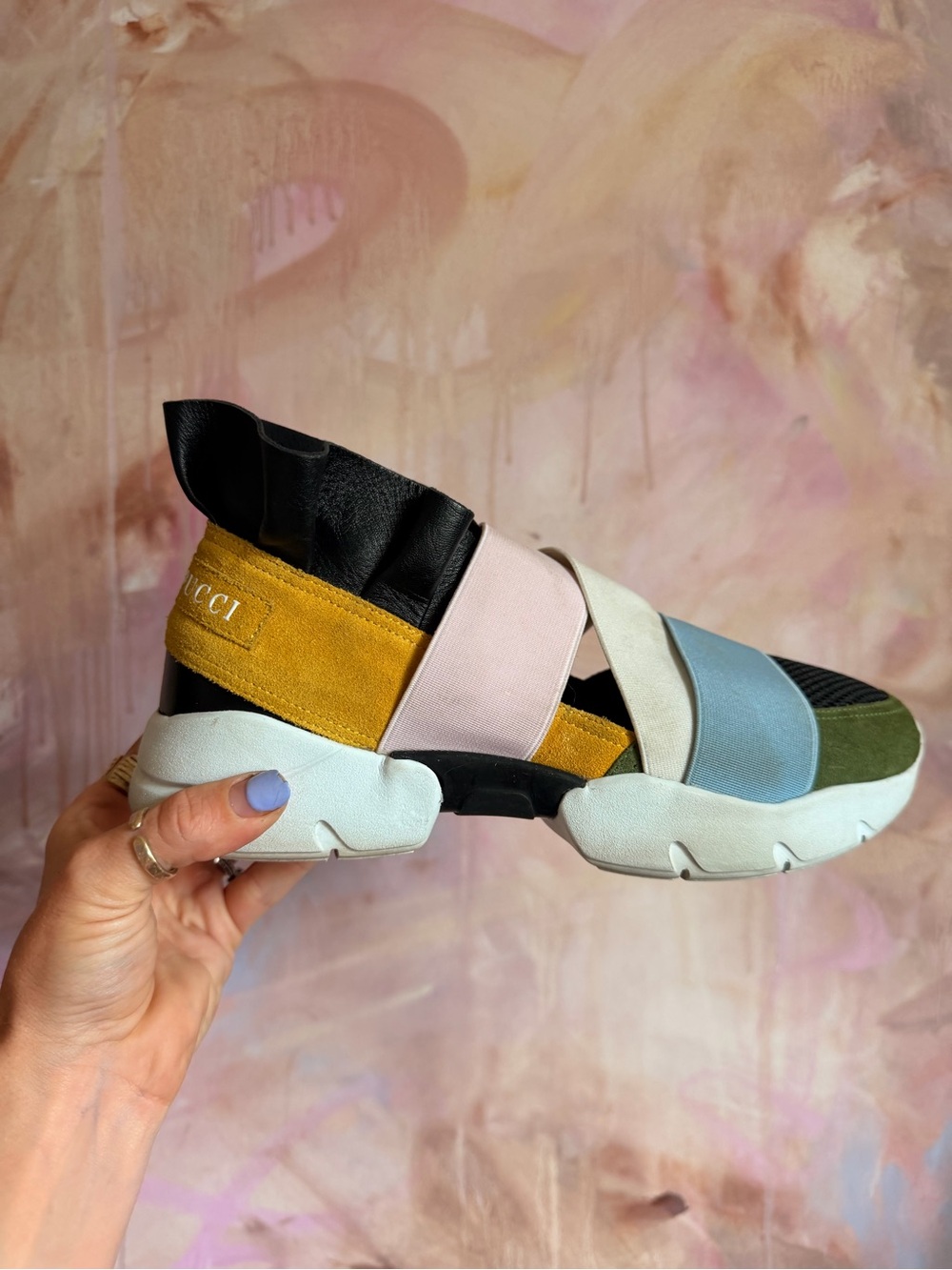 Emilio Pucci Multicolor Elastic Strap Slip-On Sneaker